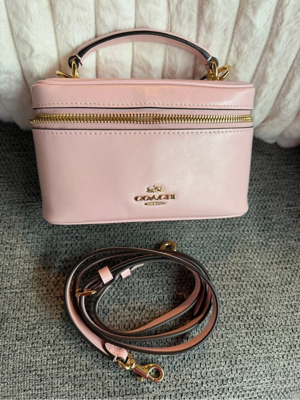 Coach Rainer Pink Leather Bag with Gold Hardware